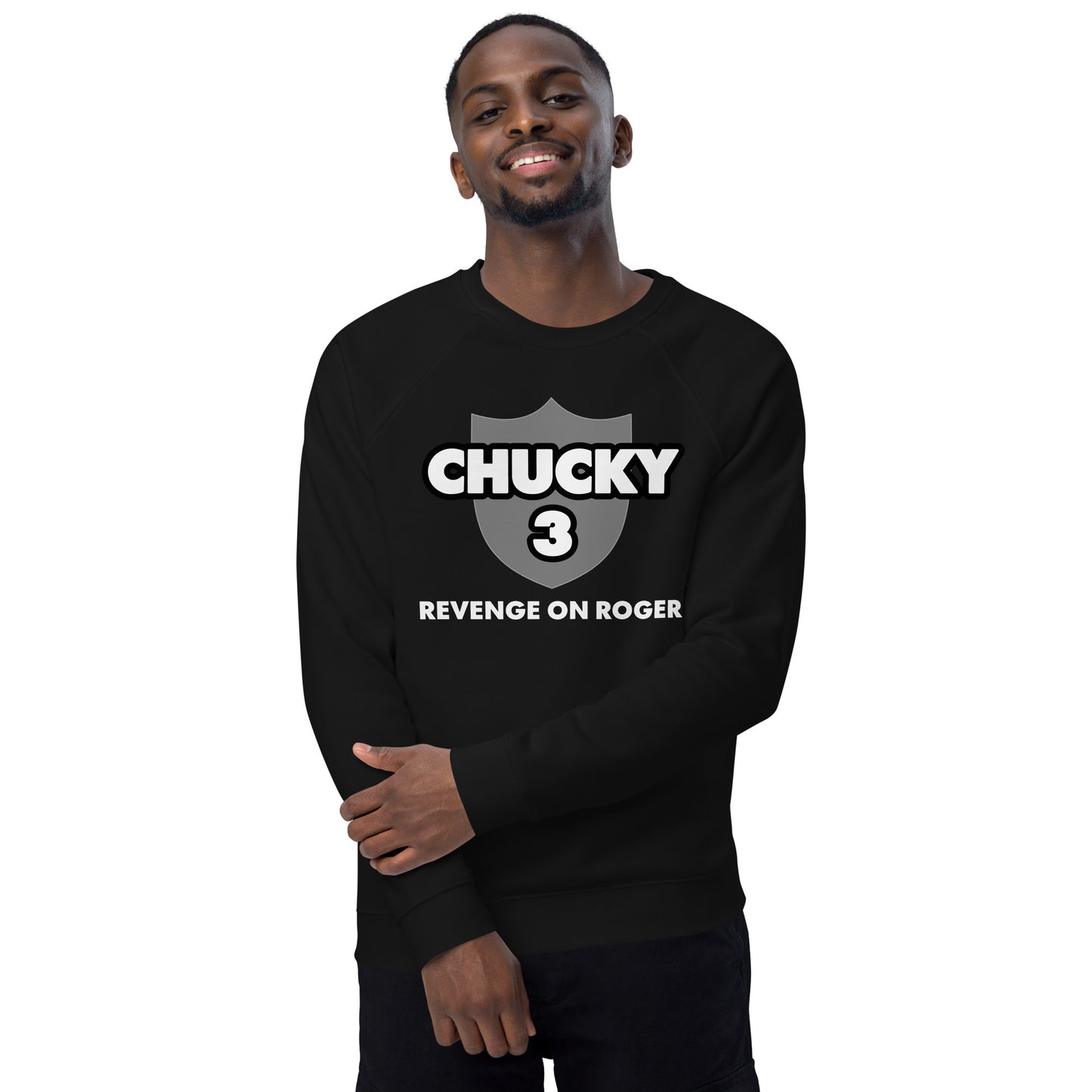 Chucky 3: Revenge on Roger organic raglan sweatshirt