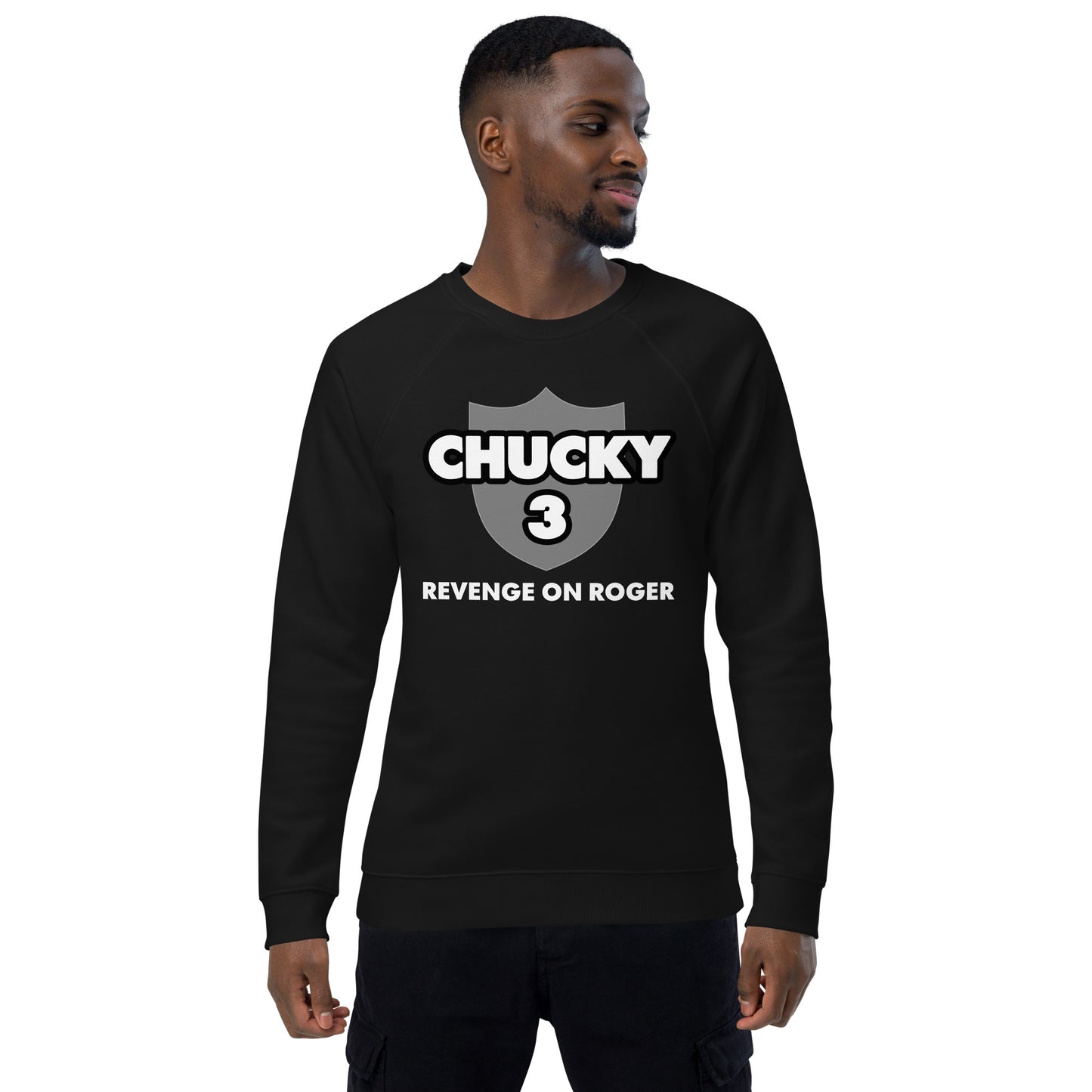 Chucky 3: Revenge on Roger organic raglan sweatshirt