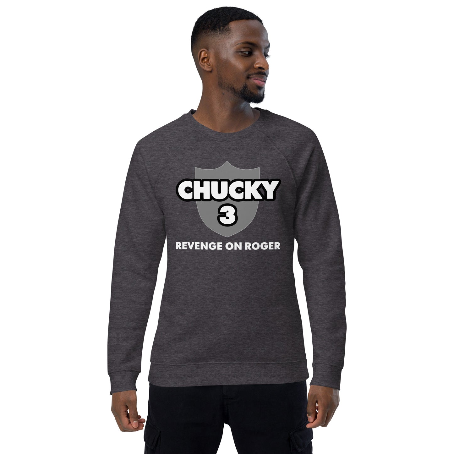 Chucky 3: Revenge on Roger organic raglan sweatshirt